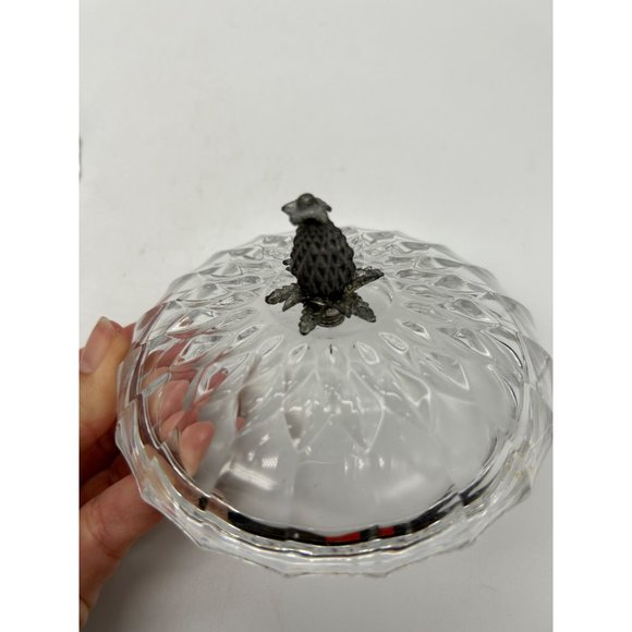 Vintage Signed Val St Lambert Crystal Covered Candy Dish - Picture 5 of 9